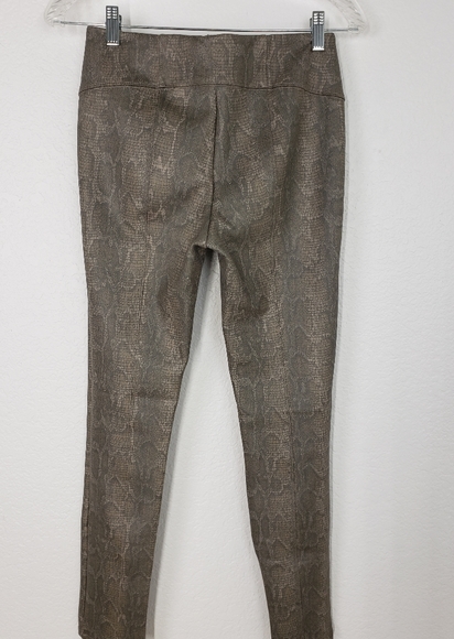 Anthropologie metallic green snake print women's pants size 26 - Picture 5 of 11